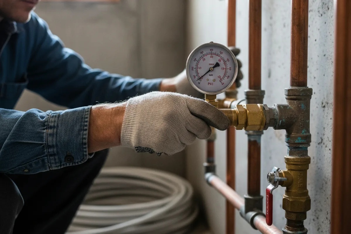Pressure testing a repaired line during Water Line Repair in Jolon